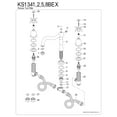 thumbnail image 5 of Kingston Brass KS1348BEX Essex Two-Handle Deck Mount Roman Tub Faucet, Brushed Nickel, 5 of 6