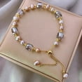 thumbnail image 2 of Tgbvmt Elegant Purple Pearl Bracelet, French Vintage Style Crystal Hand String Jewelry, Perfect for Boudoir or Casual Wear, Exquisite Gift for Women, Adjustable for Comfortable Fit, 2 of 8