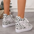 thumbnail image 5 of Wedge Sneakers for Women Hidden High Heeld Dressy Lace up Sneakers High Top Fashion Walking Shoes Lace Casual Platform Sneakers White Size 8.5, 5 of 7