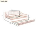 thumbnail image 7 of Full Daybed with Trundle, Wooden Daybed Frame with Safety Rails, Dual-use Sofa Bed with Slats and Support Legs for Boys Girls Teens, No Box Spring Needed, Pink, 7 of 7