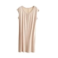 thumbnail image 2 of NominalSnug Plus Size Nightgowns for Women Cap Sleeve Sleepshirts V Neck Pleated Soft Nightdress Loose Homewear, 2 of 8