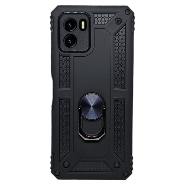 Funda Uso Rudo Cely Vesmir Para Vivo Y15s Negro Más 2 Micas De Cristal