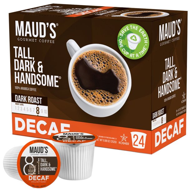 Maud's Decaf Dark Roast Coffee (Decaf Tall Dark and Handsome) 24ct