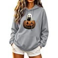 thumbnail image 2 of Ounisa Women's Halloween Print Hooded Long Sleeve Pullover Sweatshirt, Soft Cozy Top for Fall Casual Wear, 2 of 5