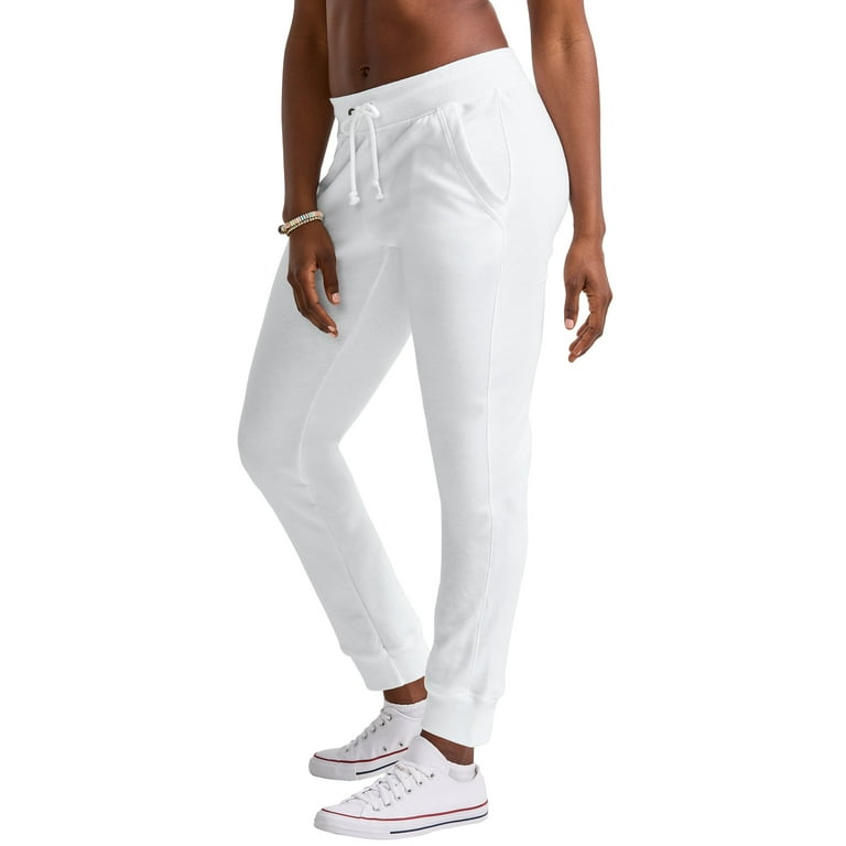 Hanes white joggers sales