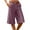 Purple, variant on SHTXOZHI Womens Knee Length Shorts Wide Leg Dressy Casual Shorts Solid Color Summer Shorts