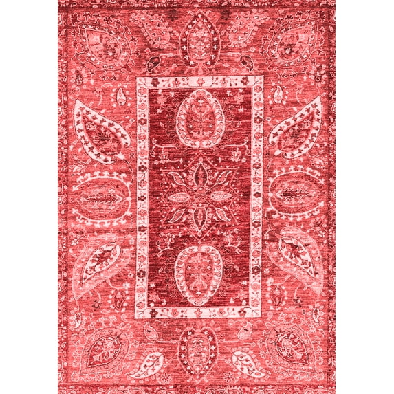 Ahgly Company Indoor Rectangle Oriental Red Traditional Area Rugs, 7' x 9'
