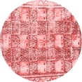 thumbnail image 1 of Ahgly Company Machine Washable Indoor Round Abstract Red Modern Area Rugs, 3' Round, 1 of 4