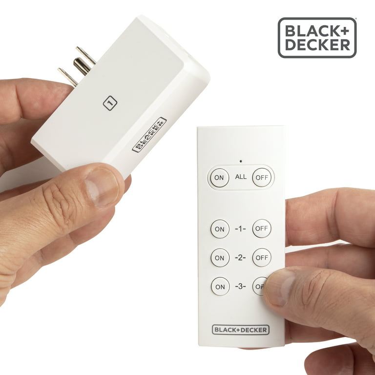 BLACK + DECKER 3 Indoor & 1 Outdoor Wireless Remote Outlets 