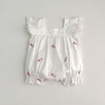 thumbnail image 1 of Pelele bonito de verano para bebé de 0 a 3 años, mono con mangas voladoras de encaje y cuello cuadrado, ropa Floral bordada de una pieza para bebé y niño, 1 of 6