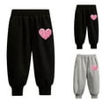 thumbnail image 4 of Odeerbi 1-10 Years Toddler Boys Girls Valentine's Day Sweatpants Workout Athletic Sports Jogger Pants Solid Color Heart Print Cute Joggers, 4 of 4