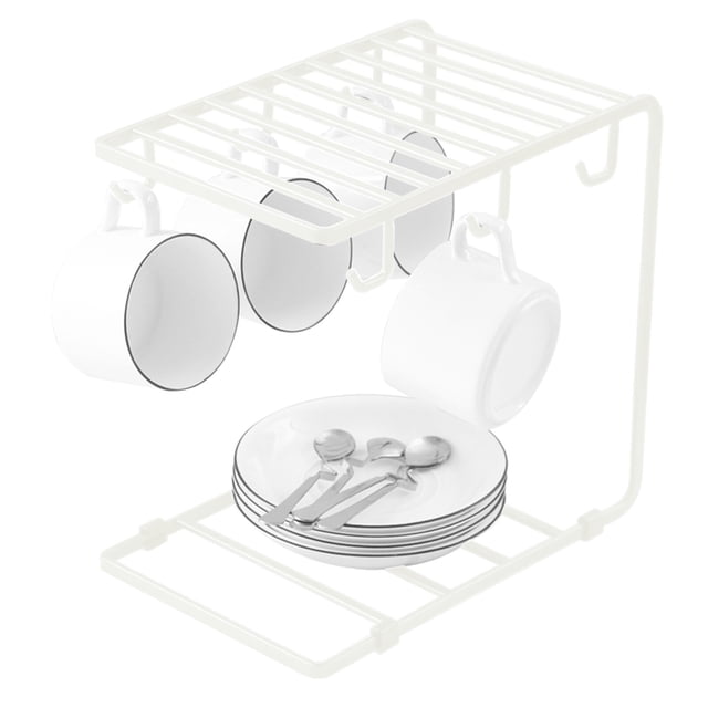 Yeacher Mug Holder Stand for Mug 6 Hooks Coffee Mug Rack Cup Display Hanger Rack Home Storage Mug Hooks Countertop Organizer for Mugs