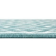 thumbnail image 5 of Unique Loom Outdoor Trellis Collection Area Rug - Kafes (2' x 8' Runner Teal/Ivory), 5 of 7