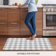 thumbnail image 6 of Grey Plaid Door Mat Indoor Outdoor, Gradient Geometric Buffalo White Checkered Non Slip Welcome Mat with Rubber Backing, Absorbent Fabric Front Door Mats Entryway Rug for Home Patio Entrance 18"x30", 6 of 8