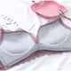 thumbnail image 3 of Conjunto de sujetador de copa mediana gruesa y tirantes finos con encaje cruzado frontal y lencería sexy sin aros para pechos pequeños, 3 of 6