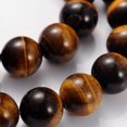 thumbnail image 2 of 5pcs Gemstone Beads Strands Round Tiger Eye about 12mm in diameter hole: 1mm 33pcs/strand 15.5 inch, 2 of 3