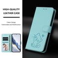 thumbnail image 6 of Allytechgroup for Samsung Galaxy S26 Wallet Case, Cute Cat Embossed Flip Cover with Cards Slots  Cash Pocket Magnetic Closure Lanyard Phone Case for Samsung Galaxy S26, Green, 6 of 7