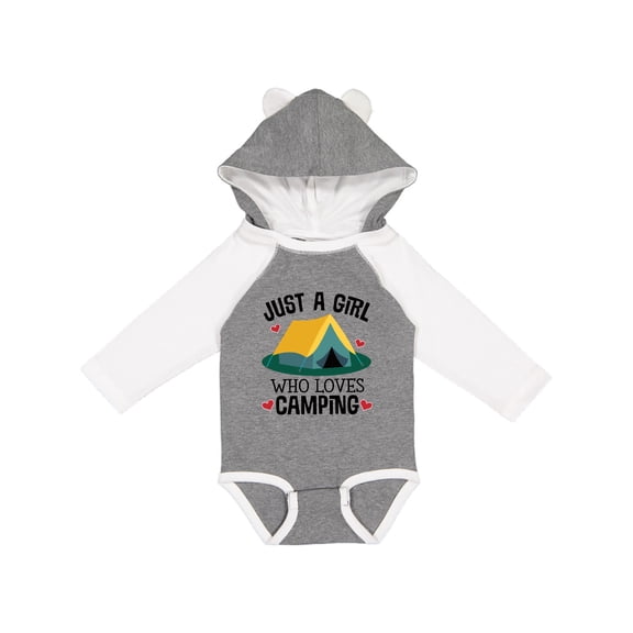 Inktastic Just a Girl Who Loves Camping Girls Long Sleeve Baby Bodysuit