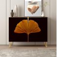 thumbnail image 2 of PixonSign Sideboard and Buffet Cabinet, 2 Doors Wood Storage Cabinet Console Table with Brown Clover Leaf Close Up for Kitchen, Bedroom, Dinning, Foyer, Office - 35" L x 18" W x 29" H, 2 of 5