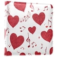 thumbnail image 2 of PU Leather Photo Album with Self-Adhesive Pages Scrapbook DIY Picture Holds 20+ Sheets Red Hearts with Musical Notes, 2 of 9