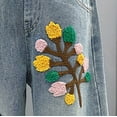 thumbnail image 5 of uublik Girls Jeans 5-16 Years Elastic Waist Pants Casual Loose Denim Pants with Pockets Comfy Trousers Navy, 5 of 5