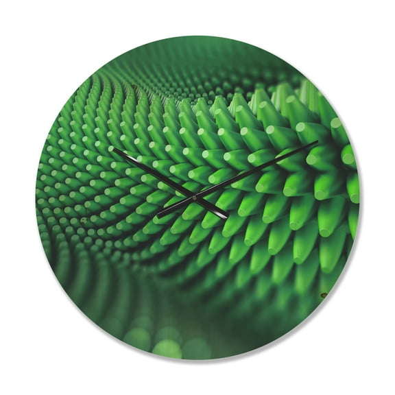 Designart 'Abstract 3D Spiny Shape' Modern Wood Wall Clock