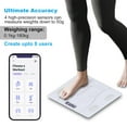 thumbnail image 2 of Digital Body Fat Scale Connected to Mobile Displays BMI Body Fat Muscle Mass with Wireless Connectivity, White, 2 of 9