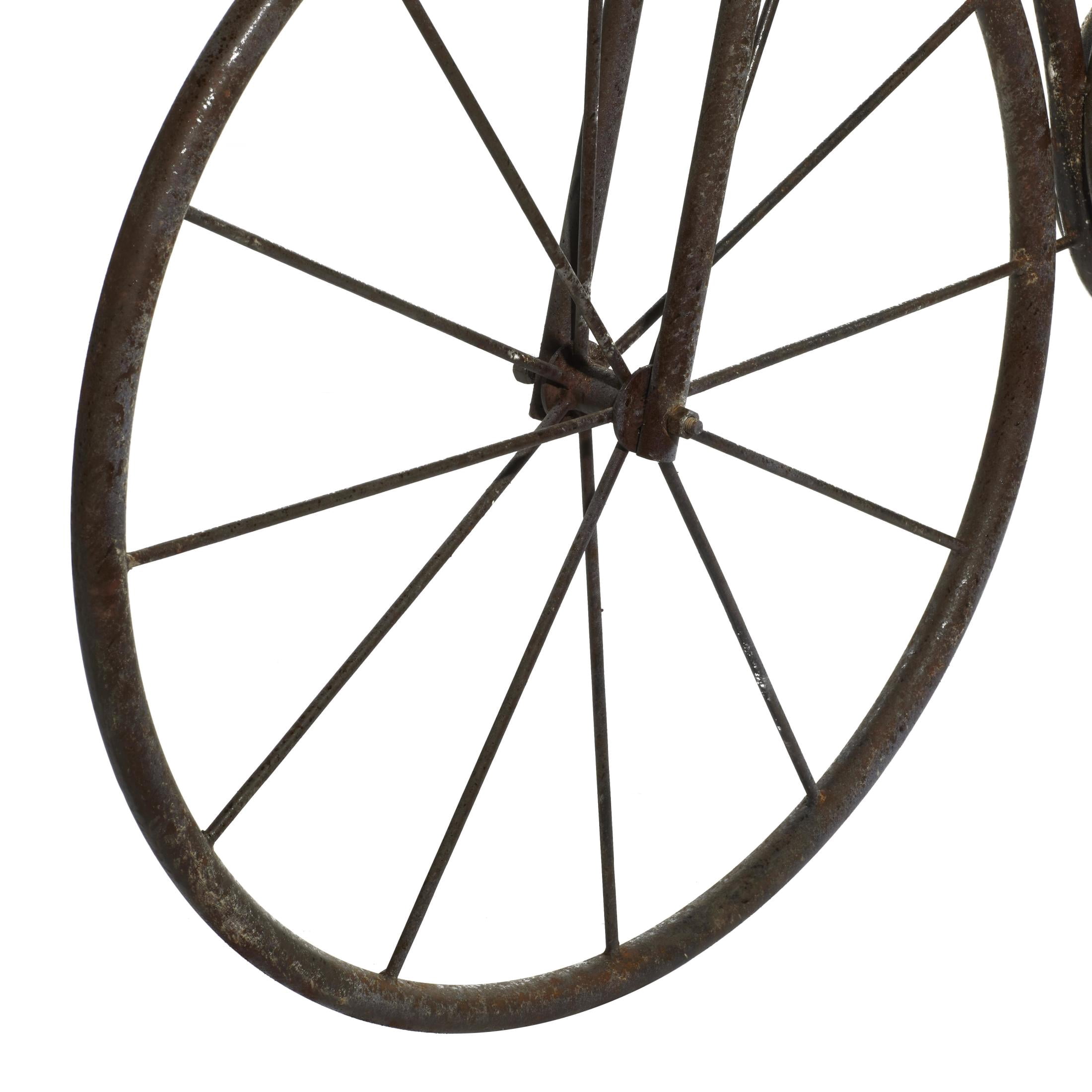 DecMode 65" x 14" x 35" Bronze Metal Weathered Vintage Bike Plantstand
