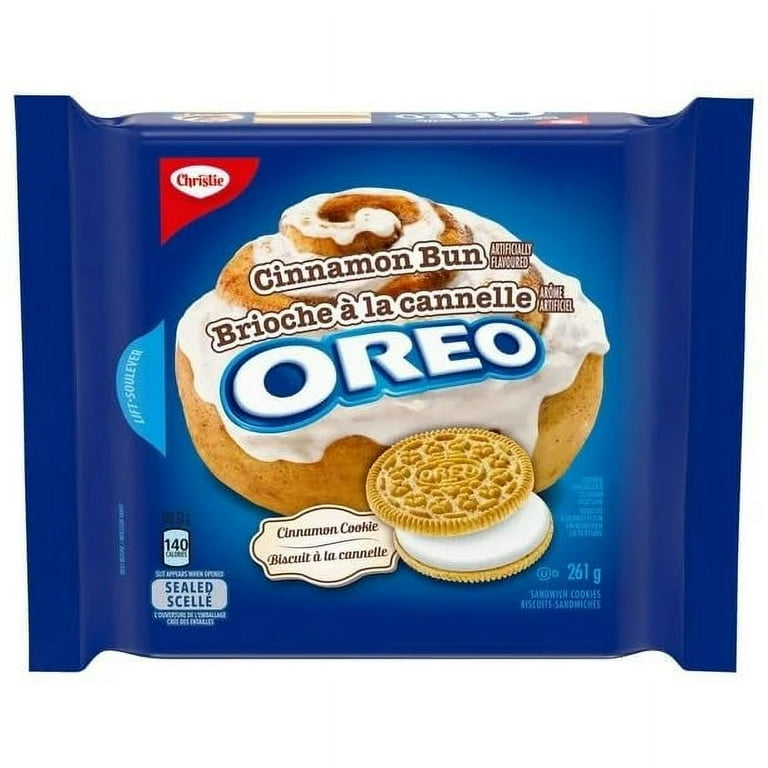 Oreo Cinnamon Bun Sandwich Cookies, Creme Filled, 261g, Imported