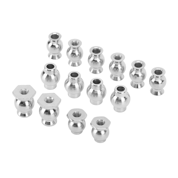 Cabeza De Bola De Amortiguador De Choque De Coche RC, Hierro Delicado, Duradero, Flexible, 14 Piezas Cabeza De Bola De Amortiguador RC Estable, Fácil Instalación Y Desmontaje