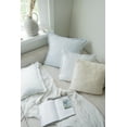 thumbnail image 6 of Sky Blue Fringe Soft Linen Pillow 26x26 Down Alternative Insert, 6 of 10