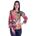 thumbnail image 2 of Moomaya Printed Button Placket Full Sleeve Top Round Neck WoMen's Casual Summer Tunic, 2 of 6