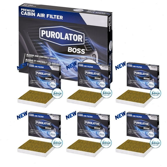 6 pc Purolator BOSS PBC25870 Cabin Air Filters for 845 HVAC Heating Ventilation Air Conditioning Vent Filters