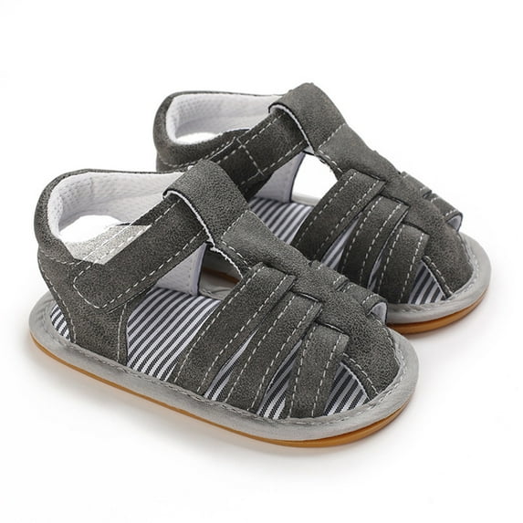Ticikt Baby Boys Girls Lace Up Leather Sneakers Soft Rubber Sole Infant Oxford Loafers Anti-Slip Toddler Wedding Uniform Dress Shoes,Color:Dark Gray,6-12 Months