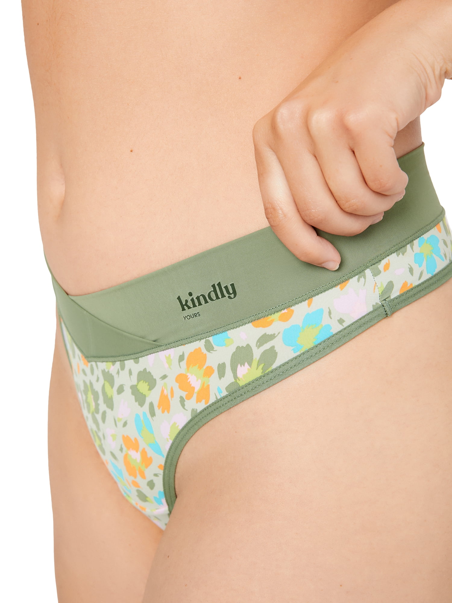 Kindly Yours Women's So Comfy Crossover Waist Thong Panties, 2-Pack, Sizes XS-XXXL