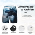 thumbnail image 3 of Yiaed Blue Thunder Storm Dragon Print Mens Swim Trunks Bathing Suit Compression Liner Beach Swim Shorts Swimwear Quick Dry Zipper Pocket No-Chafing Board Short-Large, 3 of 6