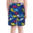 thumbnail image 3 of Cauagu Cartoon Shark Print Swim Trunks for Men,Youth Boys Swim Shorts Compression Liner Beach Shorts Boys' Swimming Shorts 7-20 Years Bathing Suit-Large, 3 of 7