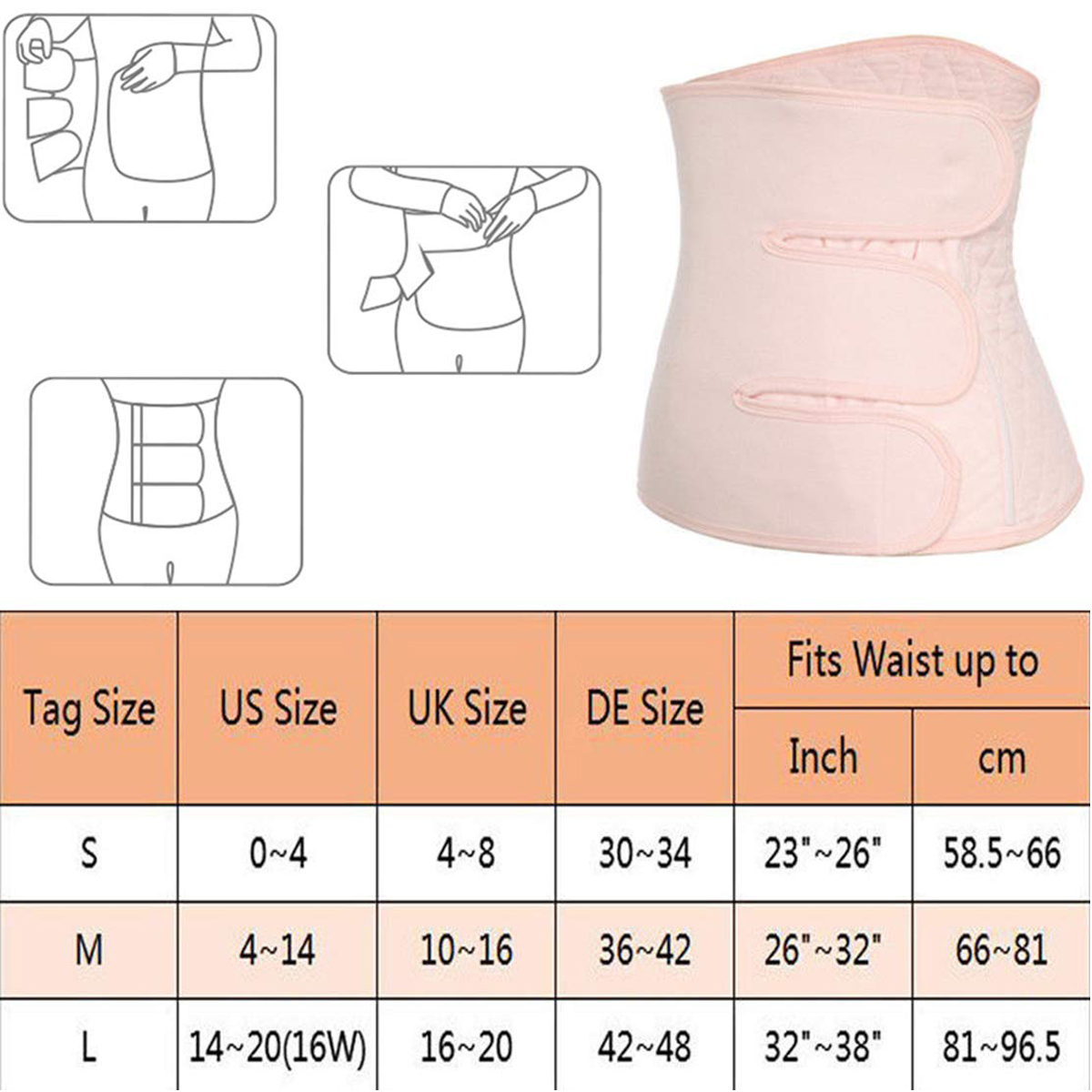 Ladies Firm Control Waist Clincher Belly Band Pregnancy Recovery UK 8-20 052