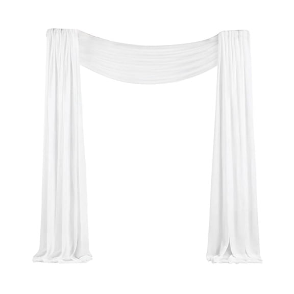 Whyan Wedding Arch Draping Fabric 1 Panel 29.5Inch X 19.6Ft White Sheer Chiffon Curtain Drapes for Wedding Ceremony