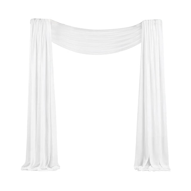Nvzi Tela decorativa para arco de boda, pieza individual, 75 cm x 6 metros, cortina de gasa blanca, adecuada para ceremonias de boda, 1 pieza
