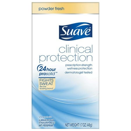 Suave Powder Fresh Clinical Antiperspirant Deodorant, 1.7