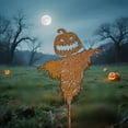 thumbnail image 4 of Iron Scarecrow Garden Stake - Rustic Fall Yard Decor with Metal Stake - for Thanksgiving, Halloween & Autumn Outdoor Farmhouse Displays, 4 of 6