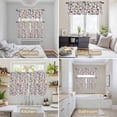 thumbnail image 6 of Boho Leaf Kitchen Curtains Sets for Windows 36 Inch Length, Orange Red Spring Farmhouse Pastoral Tribal Rod Pocket Window Treatments Tier Curtains and Valances Set for Bedroom/Bathroom, 6 of 8