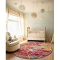 thumbnail image 7 of Unique Loom Trellis Frieze Collection Area Rug - Geometric (7' Round Multi/Ivory), 7 of 7