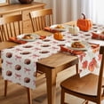 thumbnail image 5 of Fall Table Runner Thanksgiving Rugby Table Runners Pink Bow Tie Football Cotton Linen Dresser Scarf Kitchen Dining Table Decor for Fall Holiday Party Decor 13x90 Inch, 5 of 9