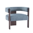 thumbnail image 4 of Fauteuil d'appoint Noble House moderne en velours, bleu, 4 of 10