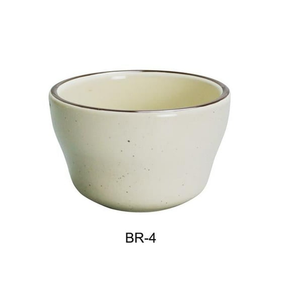 Yanco BR-4 7.25 oz China Brown Speckled Bouillon Bowl, American White - 4 x 2.25 in. - Pack of 36