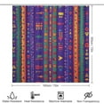 thumbnail image 2 of Purple And Blue Geometric Shapes 4 Pcs Shower Curtain Sets with Non-Slip Rugs Toilet Lid Cover And Bath Mat Boho Stripe Durable And Waterproof for Bathroom Decor Sets, 2 of 8