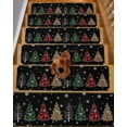 thumbnail image 2 of Christmas Tree, Stair Treads for Wooden Steps Indoor Runner Rug Carpet, Rustic Buffalo Snowflake Red Green Black 15 Pieces Peel and Stick Staircase Step Treads Covers Washable Throw Door Mats, 30"x8", 2 of 5