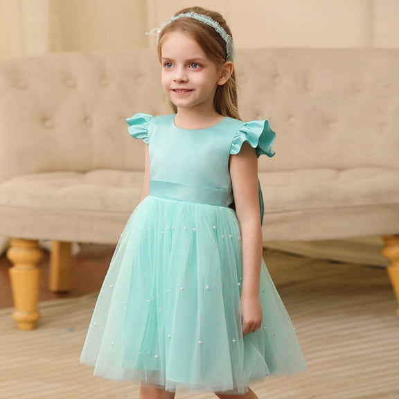 Dresses for Girls Floral Birthday Dresses for Girls Kids Tea Party Dresses for Girls 4T